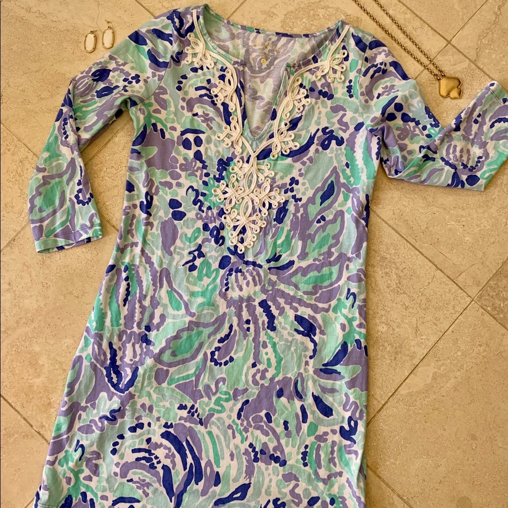Lilly Pulitzer 100% pima cotton 3/4 sleeve dress